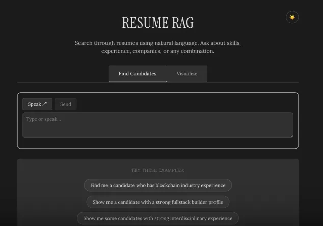 resumeRAG screenshot 1